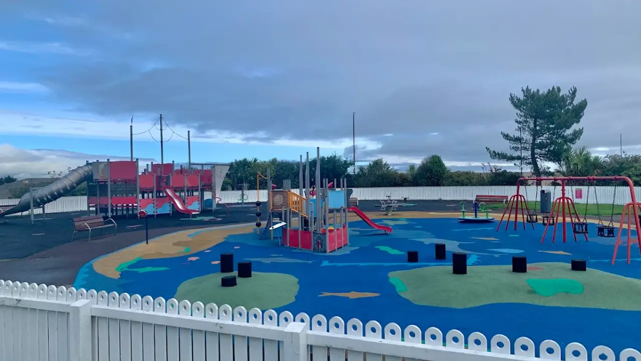 Adventure playground with slides, swings, and climbing frames at Pickie Funpark, a family-friendly attraction in Bangor, Northern Ireland.